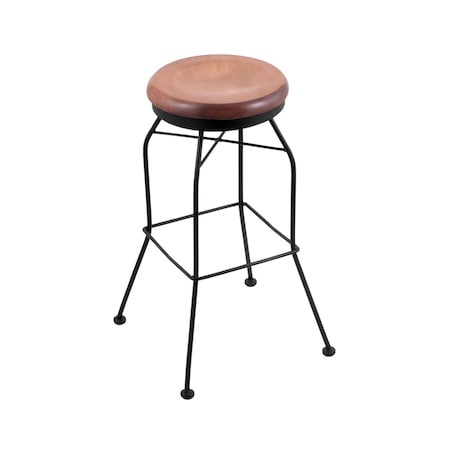 Holland Bar Stool Co 30" Swivel Bar Stool, Black Wrinkle, Med Maple Seat 302030BWMedMpl